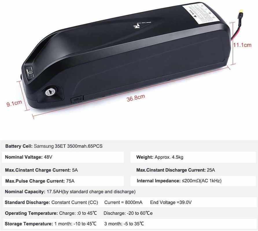 بطارية USB للبيك 36V 17ah 10s5p بطارية ليثيوم أيون للبيك الكهربائية بطارية استبدال البيك
