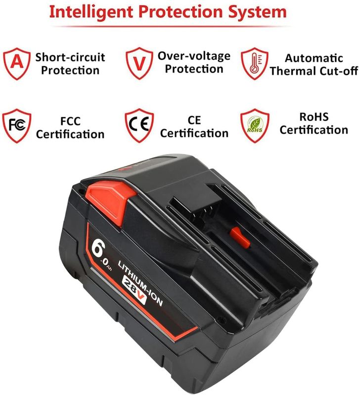 بطارية 28 فولت 6000mAh متوافقة مع ميلواكي أدوات الكهرباء اللاسلكية متوافقة مع استبدال ميلواكي