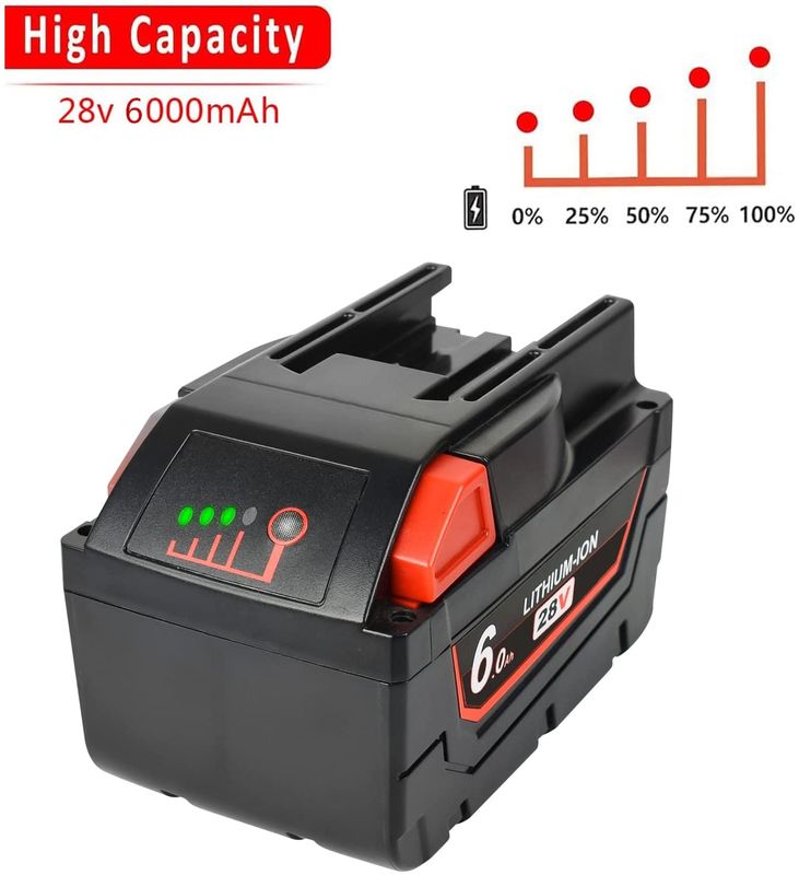 بطارية 28 فولت 6000mAh متوافقة مع ميلواكي أدوات الكهرباء اللاسلكية متوافقة مع استبدال ميلواكي